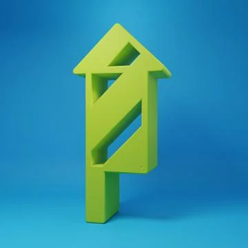 Green Firework rocket icon isolated on blue background. Concept of fun part.. Stock Illustration