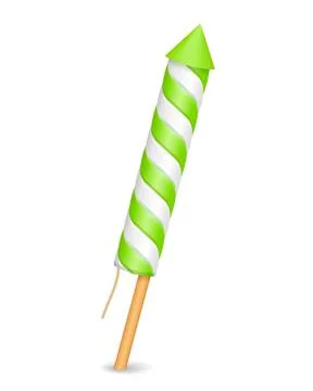 Green Firework Rocket Stock Illustration