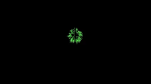 Green fireworks on a black background, 3d rendering Vidéo 167452063