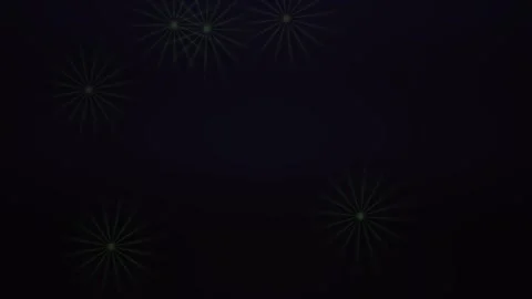 Green Fireworks Explode in Dark Night. Video stock 334340972