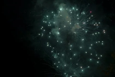 Green fireworks explosion Stock Photos