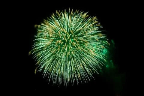Green fireworks Stock Photos