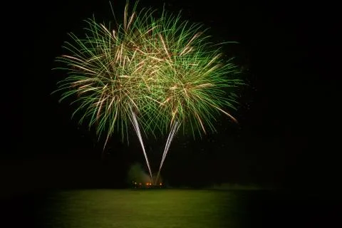 Green fireworks Stock Photos