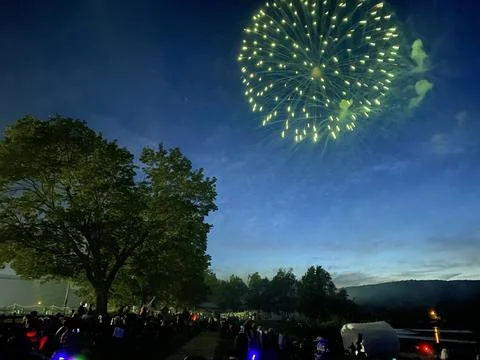 Green Fireworks Foto stock