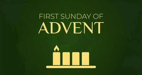 Green First Sunday of Advent Background Illustration Design Stock Illustration