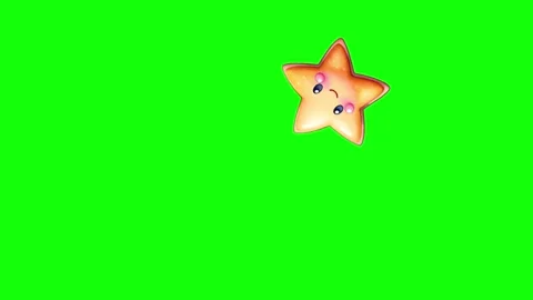 Green Fish and Star and Screen on Green Screen Background Horizontal 16:9 Video stock 339444009