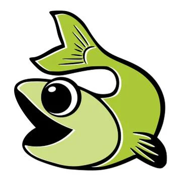 Green fish. Isolated Illustrazione stock