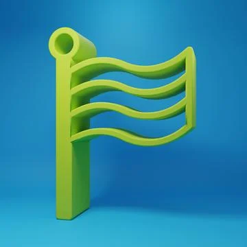Green Flag Of Egypt icon isolated on blue background. Minimalism concept. 3.. 库存插图