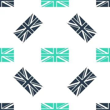 Green Flag of Great Britain icon isolated seamless pattern on white background 스톡 일러스트