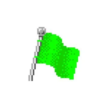 Green Flag in Pixel Art Stock-Illustration