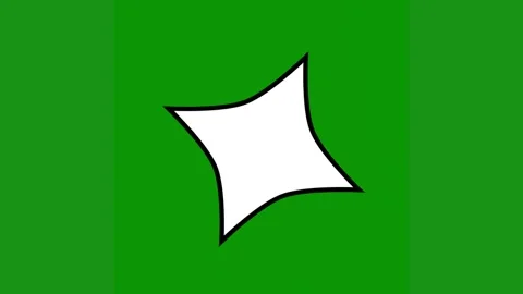 Green flag white star background middle square shape green screen animated Видео 314065003
