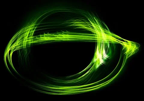 Green flame on black Stock Illustration