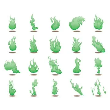 Green Flame Collection Illustrazione stock