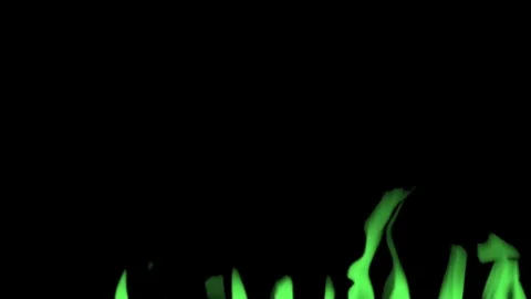 Green flames on black Stock Footage 73232537