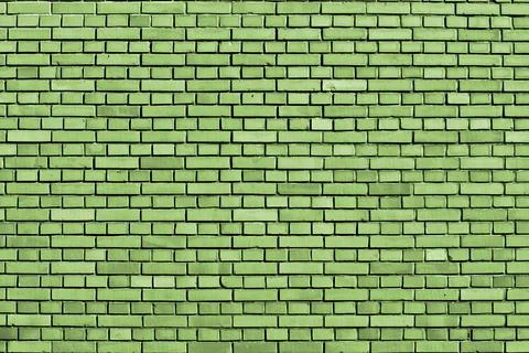 Green flash brick wall background Stock Photos