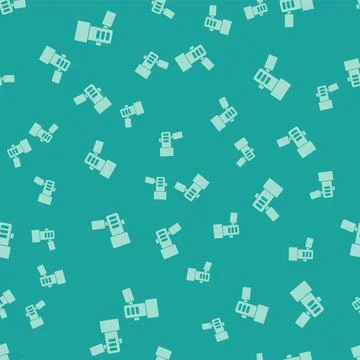 Green Flashlight for diver icon isolated seamless pattern on green background イラスト素材