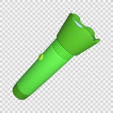 Green flashlight icon. 3d rendering Stock Illustration