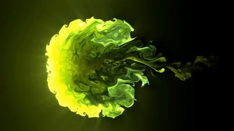Green flashover, abstract moving fluids Vidéo 128124620