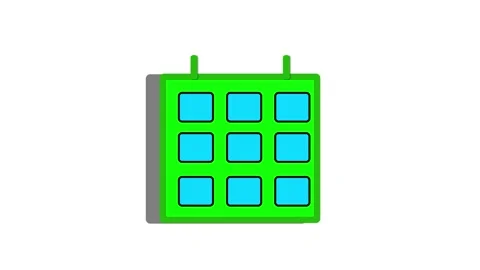 Green flat design calendar icon with a c... | Stock Video | Pond5