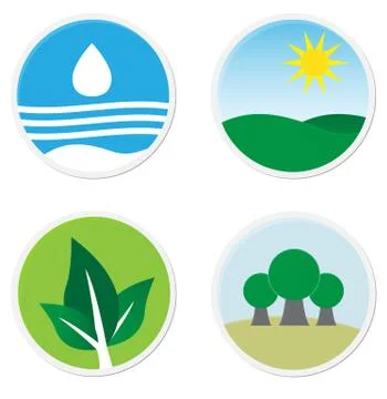Green-flat-icons Stock Illustration