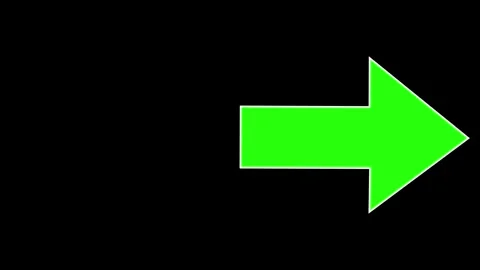 Green flat moving arrow on black background. Abstract directional arrow ani.. Stock Footage 293555637