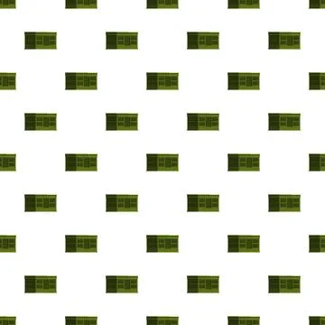 Green flat style house seamless pattern Stock Illustration