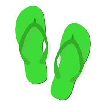 Green flip flops Stock Illustration