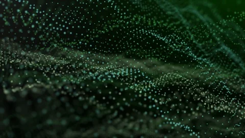 Green Floating Particles Loop Animation On  Black Background Stock Footage 127656846