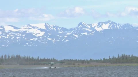 Green Floatplane Takeoff Stock Footage 7903012