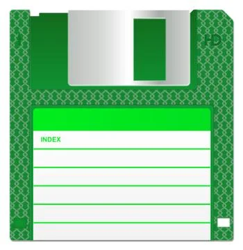 Green Floppy Disk Stock Illustration