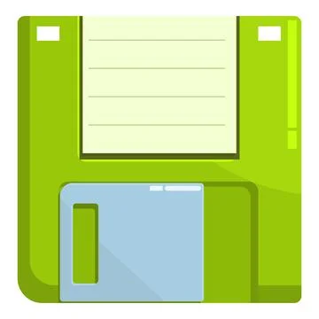 Green floppy disk representing saving data concept Stock Illustration