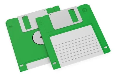 Green floppy disks Stock Illustration