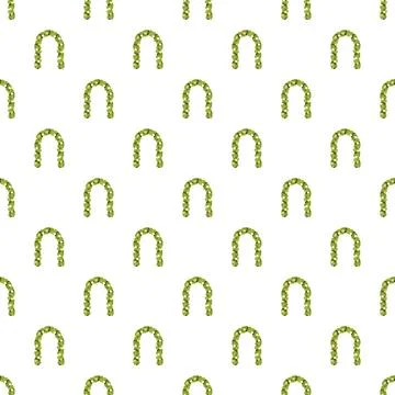 Green floral arch pattern celebrating nature background Stock Illustration