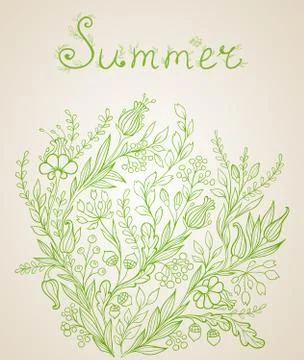 Green floral background Stock Illustration