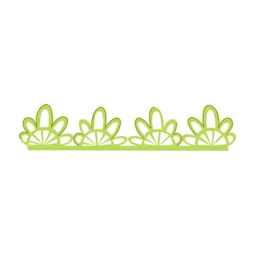 Green floral border decorative element creating a vibrant design Stock Illustration