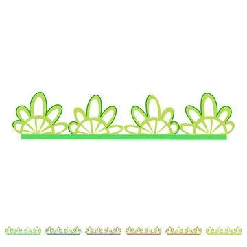 Green floral border decorative element creating a vibrant design graphic Illustrazione stock