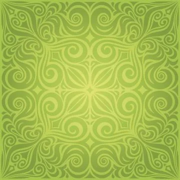Green Floral Easter design backround Stock Illustration