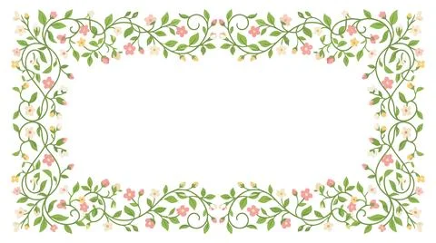 Green floral frame border design Stock-Illustration
