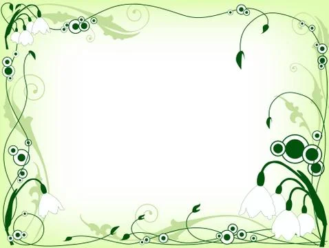 Green floral frame Stock Illustration