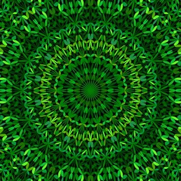 Green floral mandala pattern background - abstract vector ornament illustration Illustrazione stock