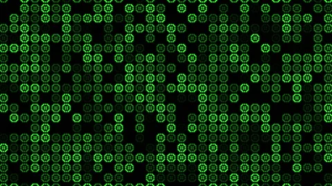 Green floral pattern flashing on a black background. Abstract festive background Stock Footage 237019743