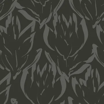 Green Floral Seamless Pattern Background Stock Illustration