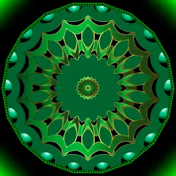 Green floral vector mandala pattern. Greek style ornamental modern background Illustrazione stock