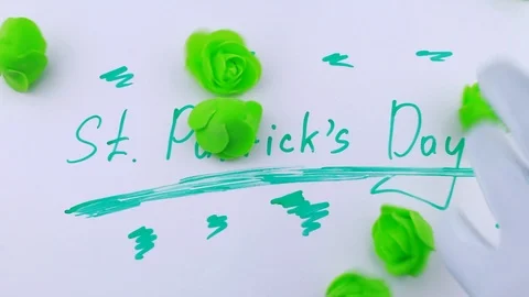 Green florets St. Patrick's Day Stock Footage 85595588