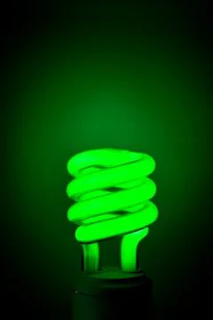 Green flourescent light bulb Stock Photos