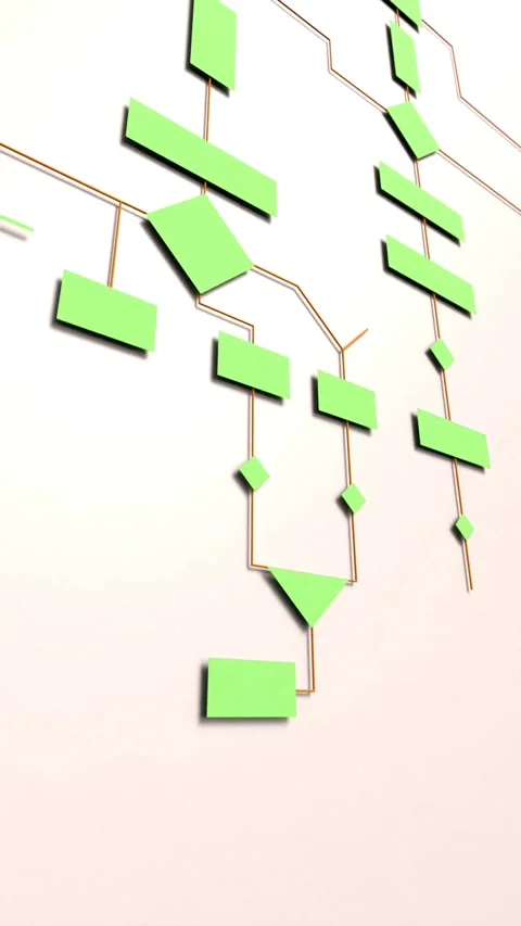 Green flow chart, processes, organization, plan, strategy and procedures. Stock Footage 320122974