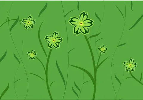 Green flower background for design of cards or invitation Stock Illustration