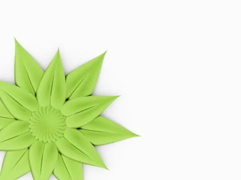 Green flower concept on white rendered Stock Illustration