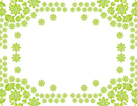 Green flower frame vector Stock Illustration