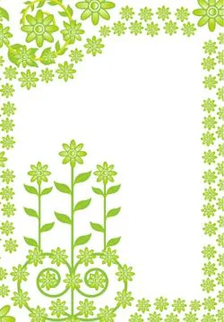 Green flower frame vector Stock Illustration